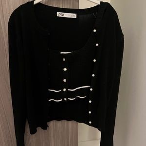 Babaton Sculpt Knit Button Tank Cardigan Matching Set